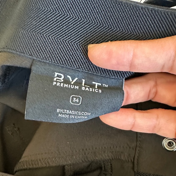 BYLT Basics Black Men's Jogger Pants - Tapered Casual Fit, Size 34 - Picture 4 of 4